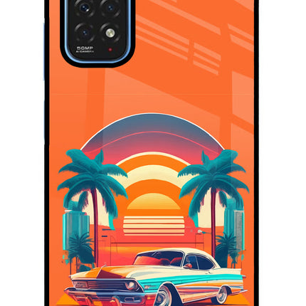 Palm Drive 80s Redmi Note 11/11S Glass Case Back Cover by Casekaro