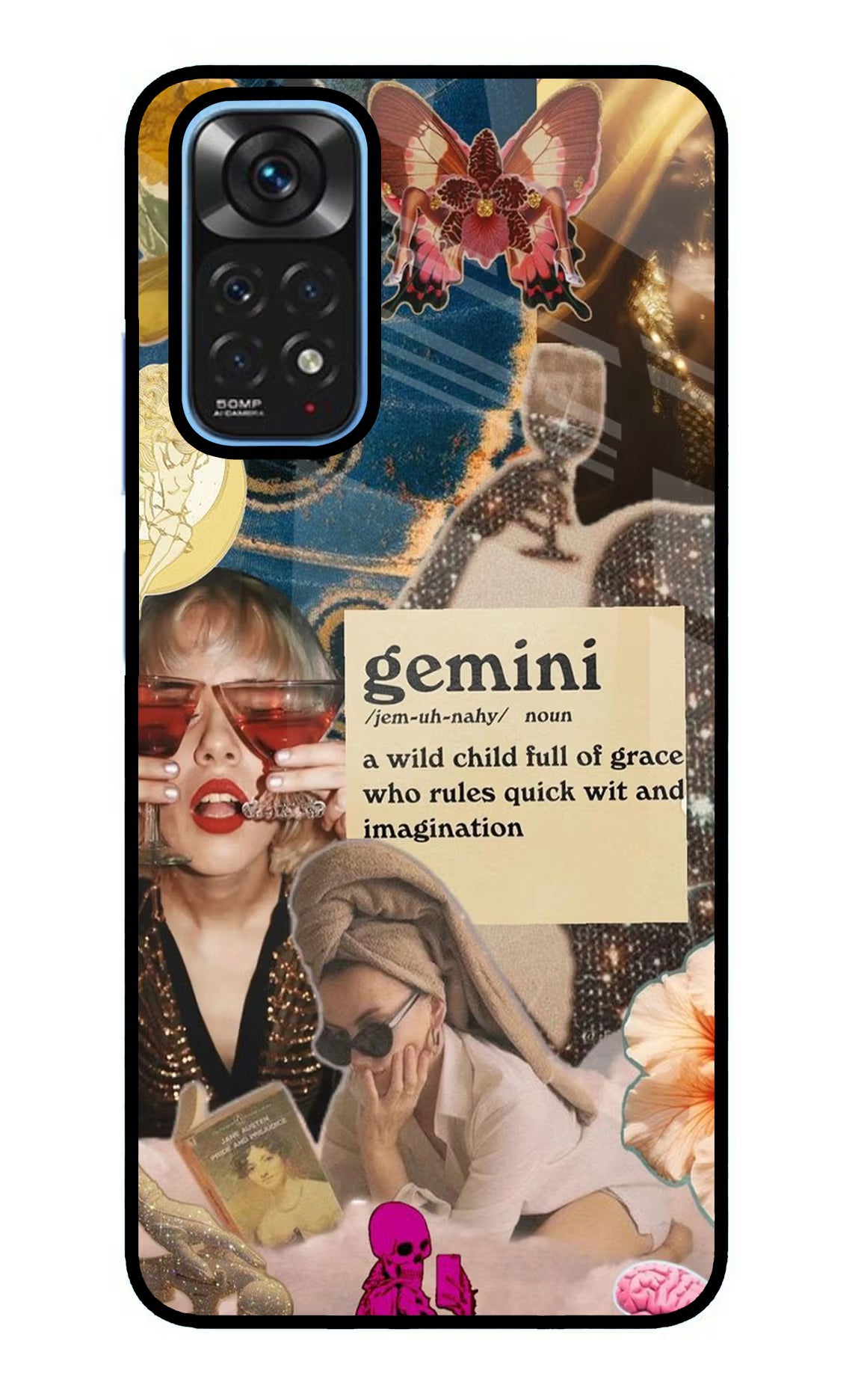 Gemini Zodiac Redmi Note 11/11S Glass Case Back Cover by Casekaro