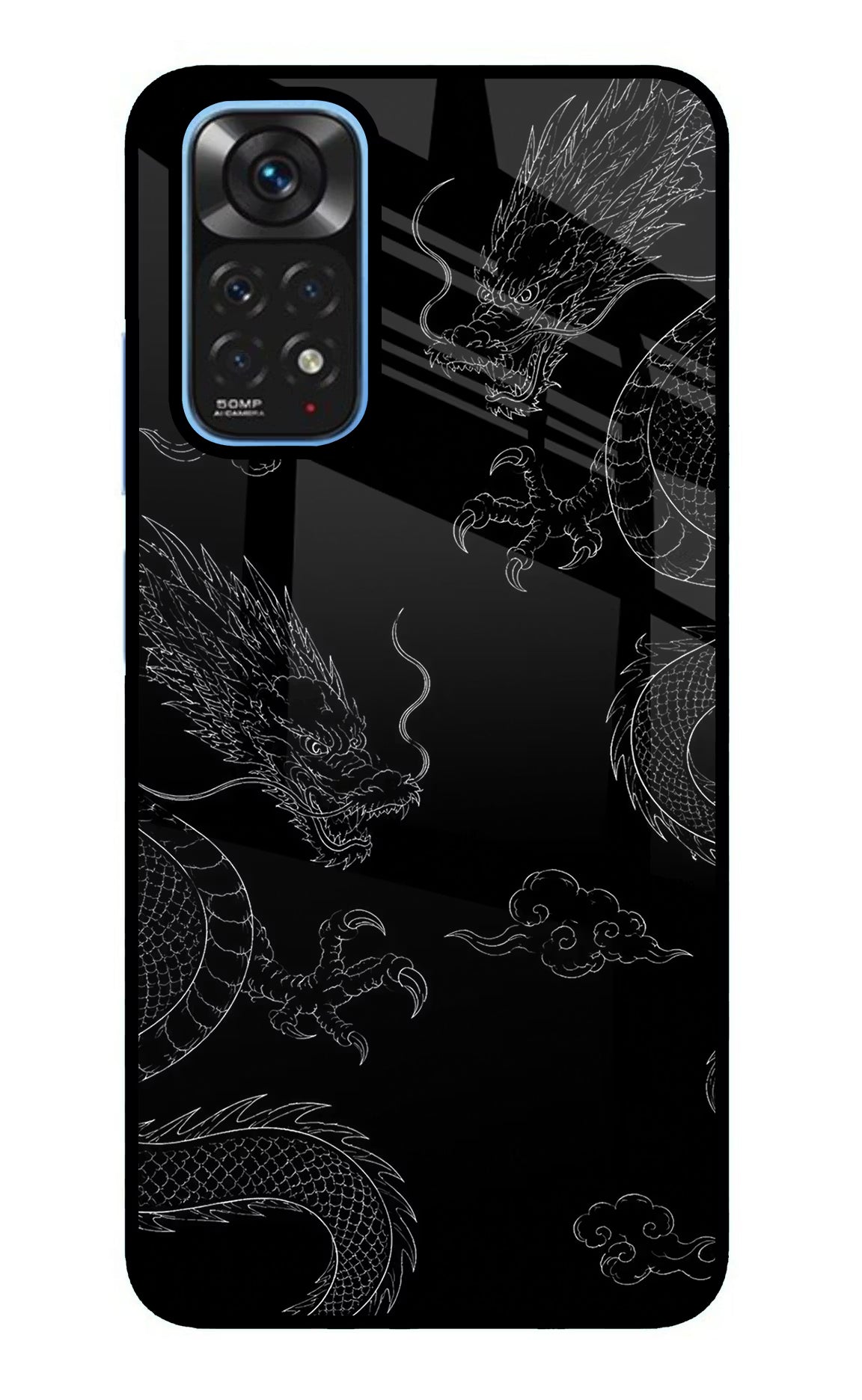 Twin Dragons Redmi Note 11/11S Glass Case Back Cover by Casekaro