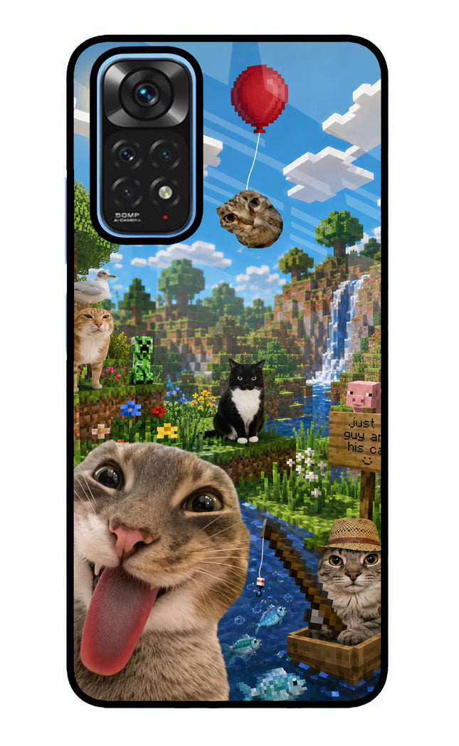 Minecraft Cat Chaos Redmi Note 11/11S Glass Case