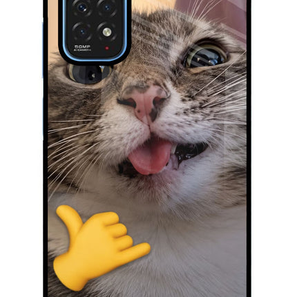 Silly Cat Call Redmi Note 11/11S Glass Case