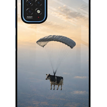 Skydiving Cow Redmi Note 11/11S Glass Case