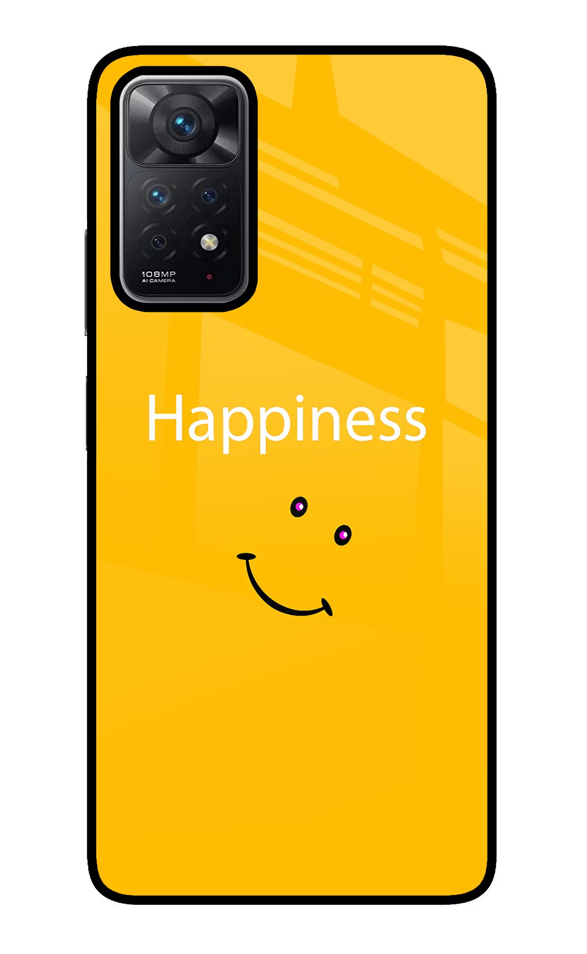 Happiness With Smiley Redmi Note 11 Pro Glass Case Back Cover by Casekaro
