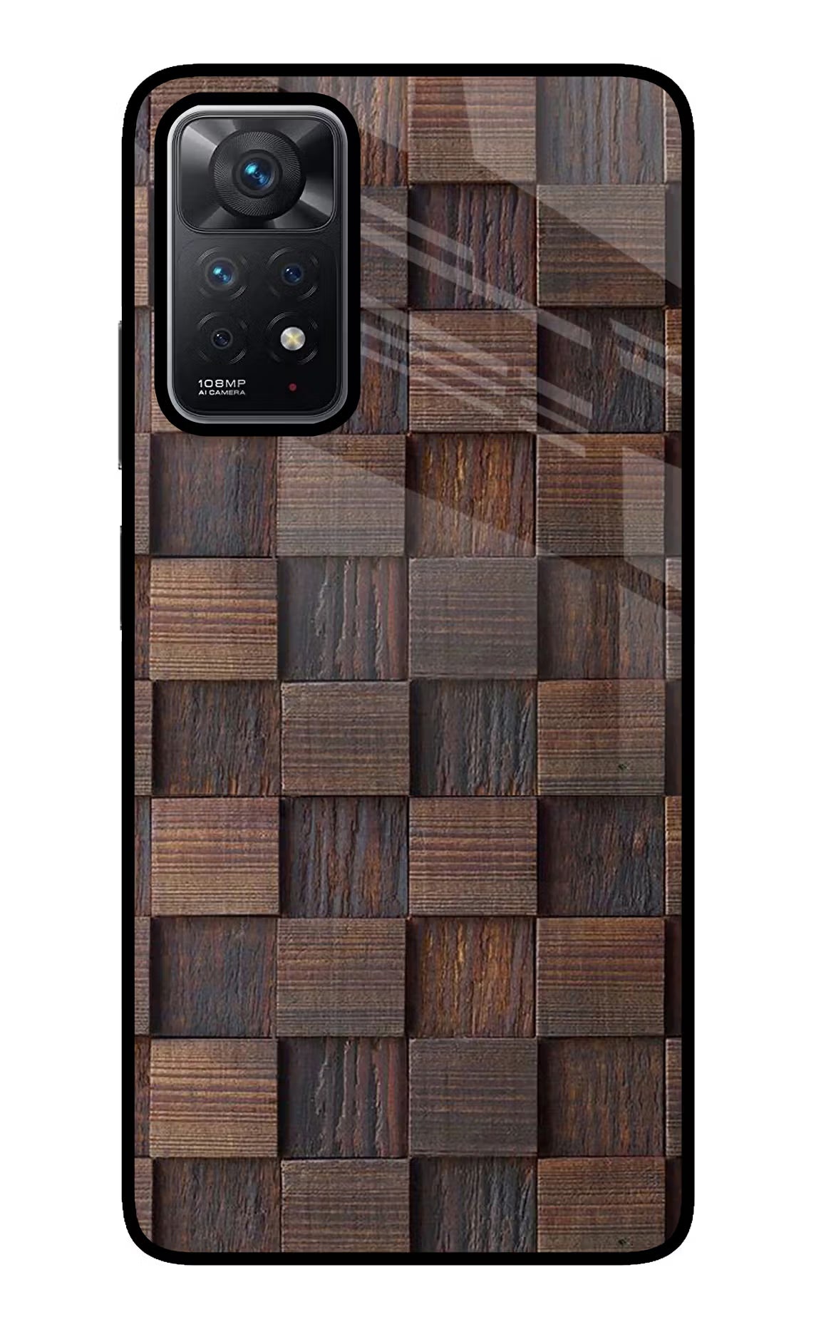 Wooden Cube Design Redmi Note 11 Pro Glass Case Back Cover by Casekaro