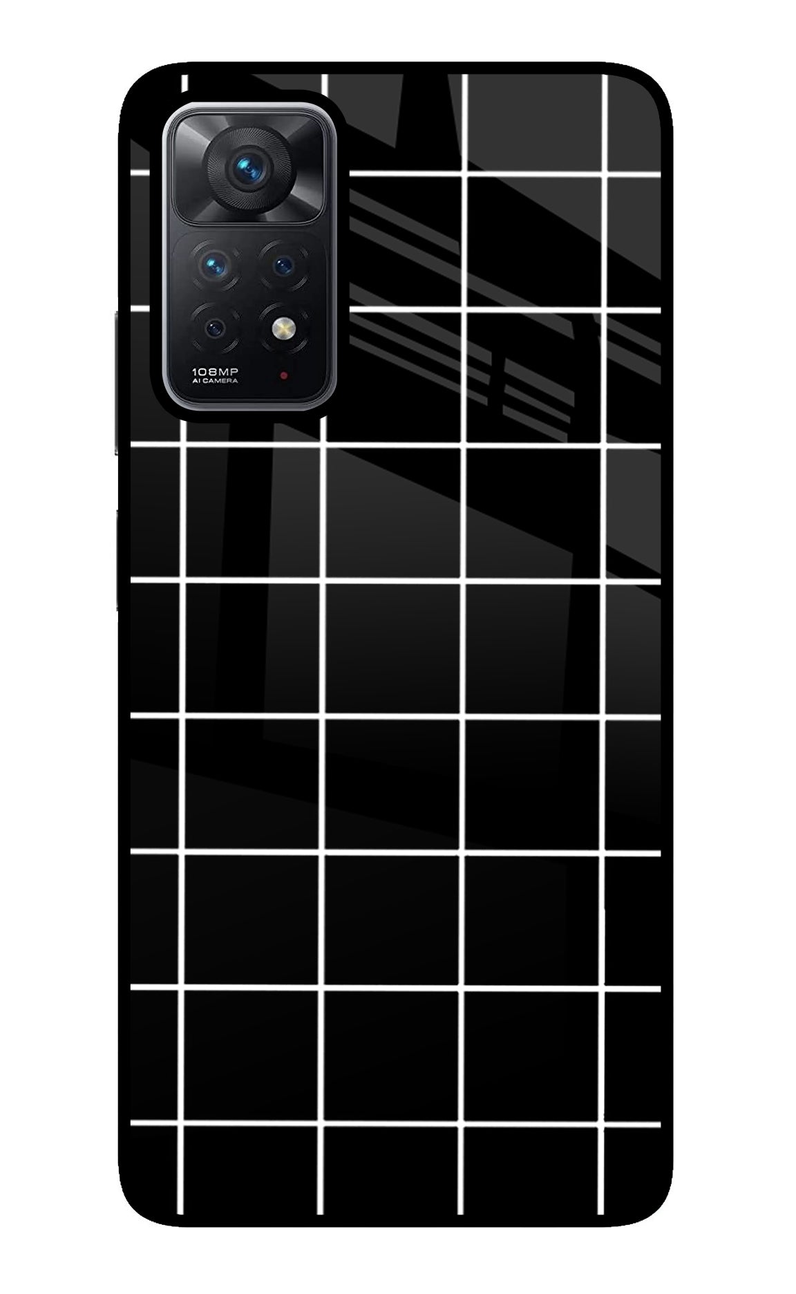White Grid Redmi Note 11 Pro Back Cover