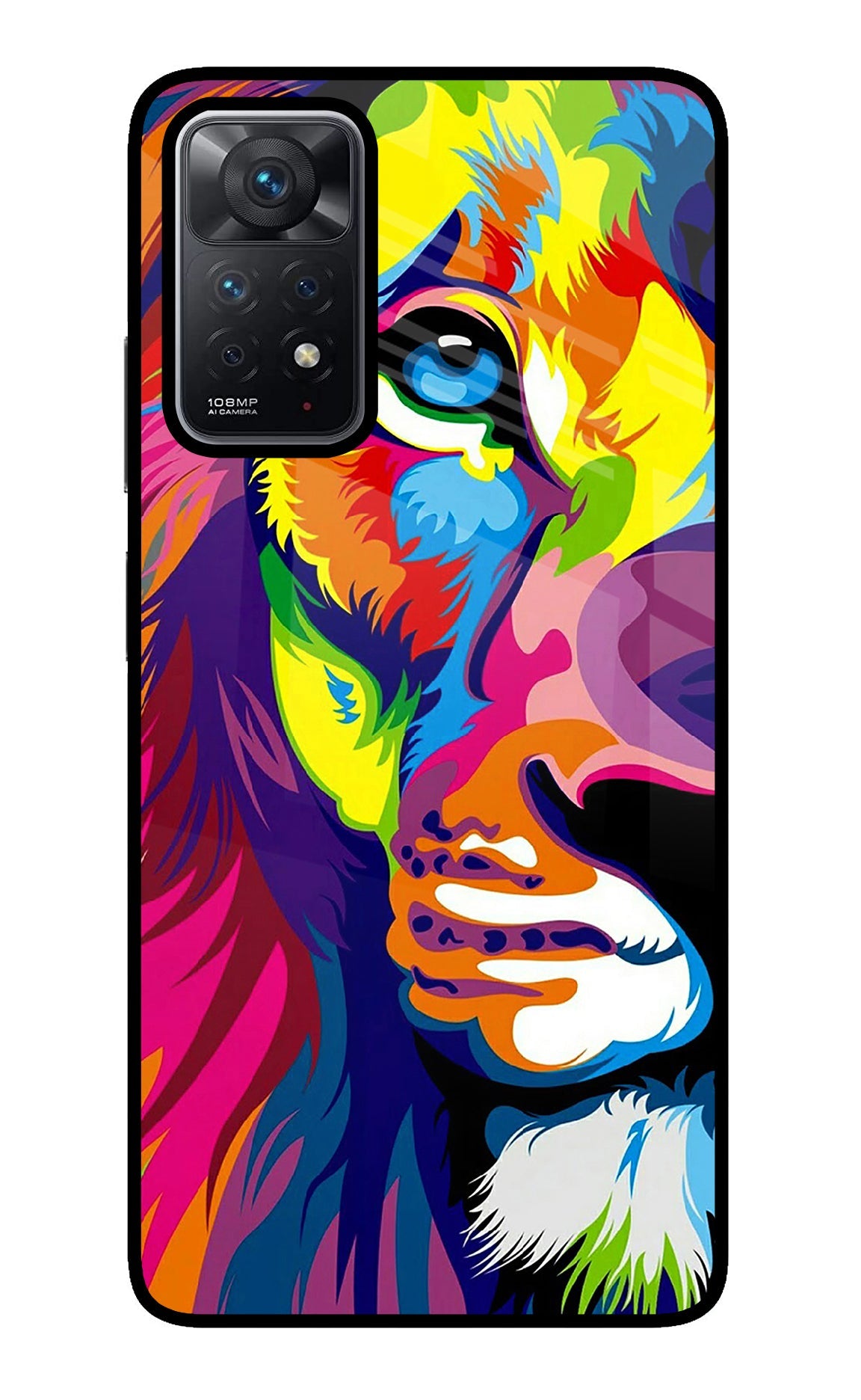 Lion Half Face Redmi Note 11 Pro Glass Case