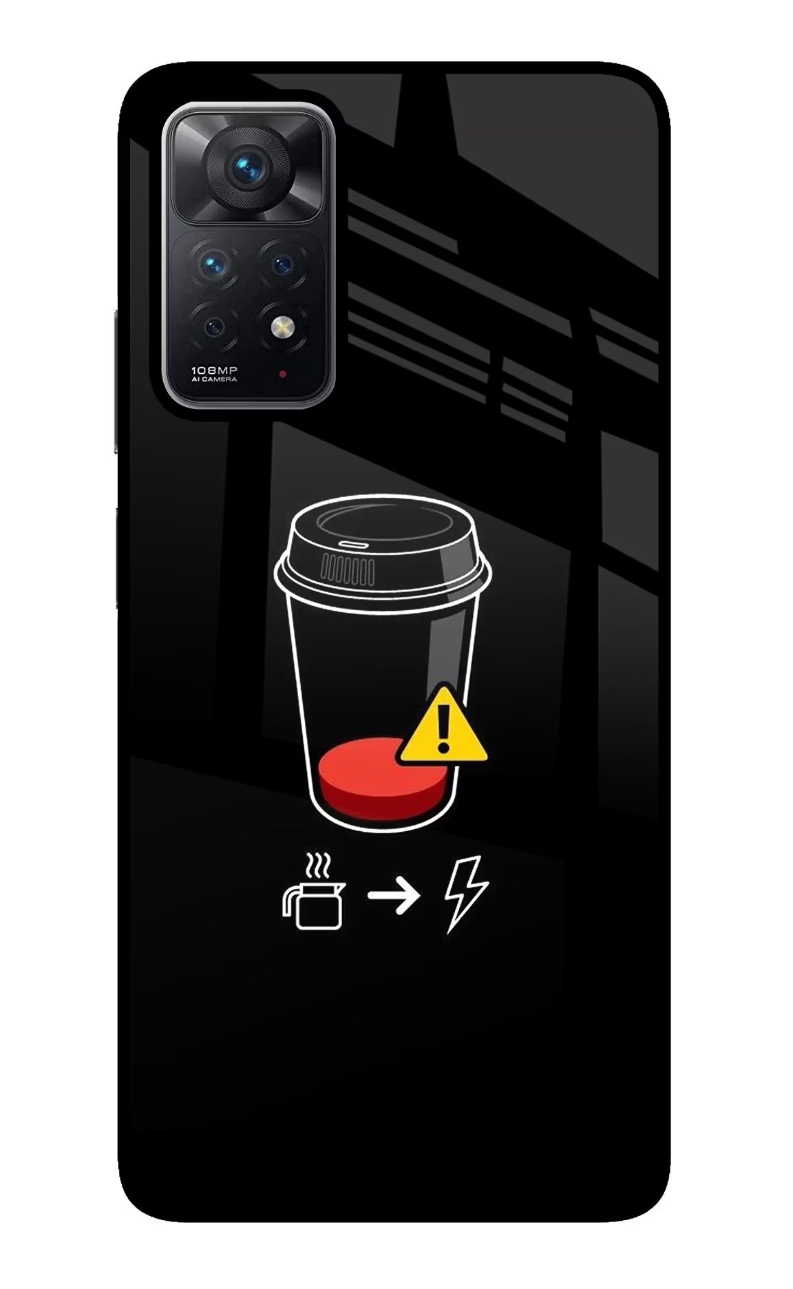 Coffee Redmi Note 11 Pro Glass Case Back Cover by Casekaro