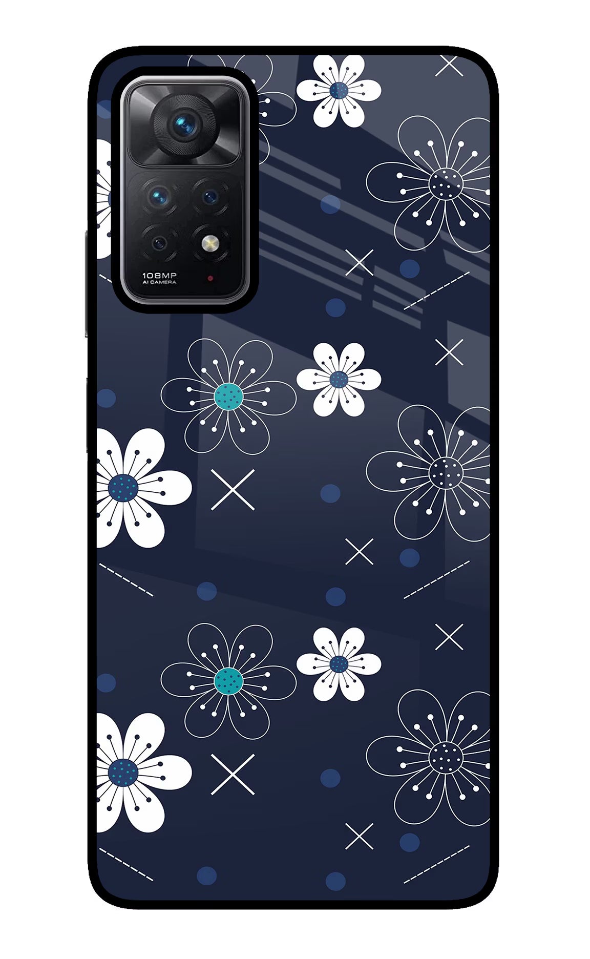 Flowers Redmi Note 11 Pro Glass Case Back Cover by Casekaro
