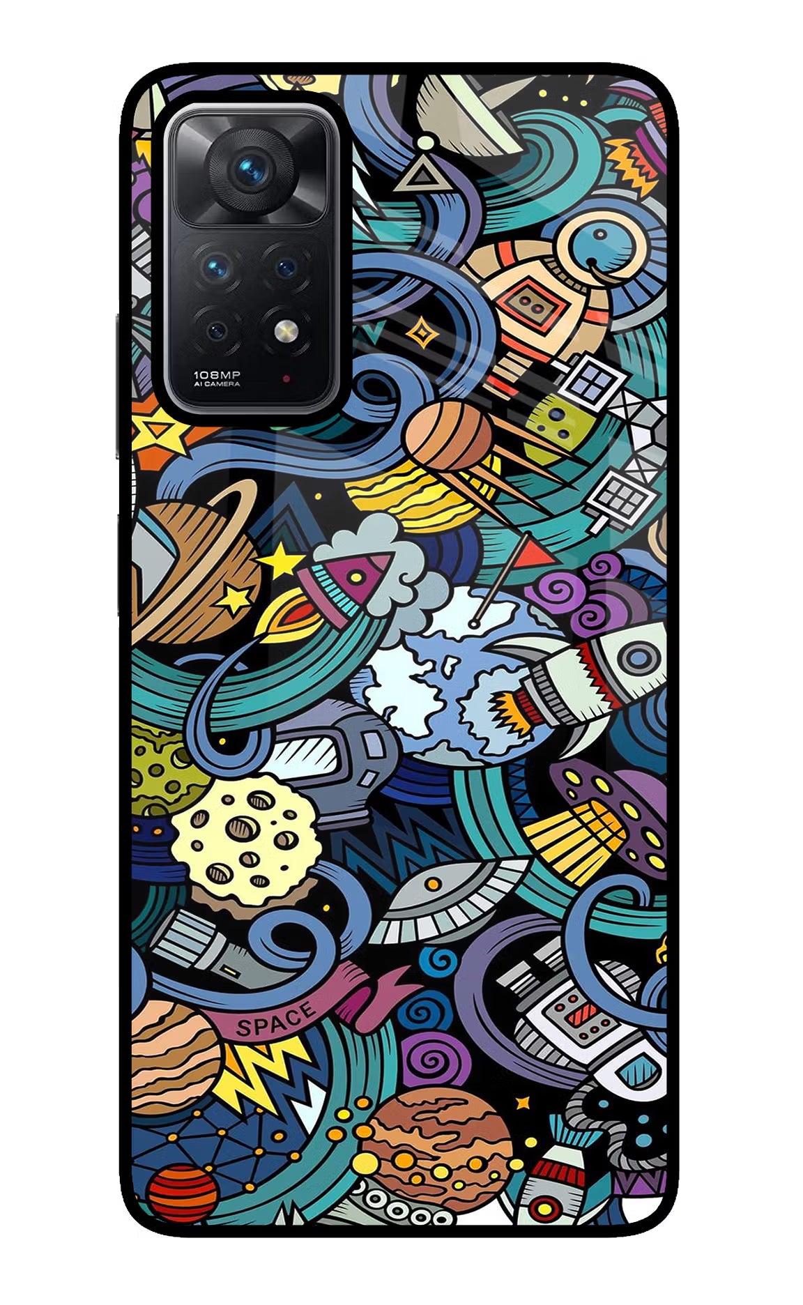 Space Abstract Redmi Note 11 Pro Glass Case Back Cover by Casekaro