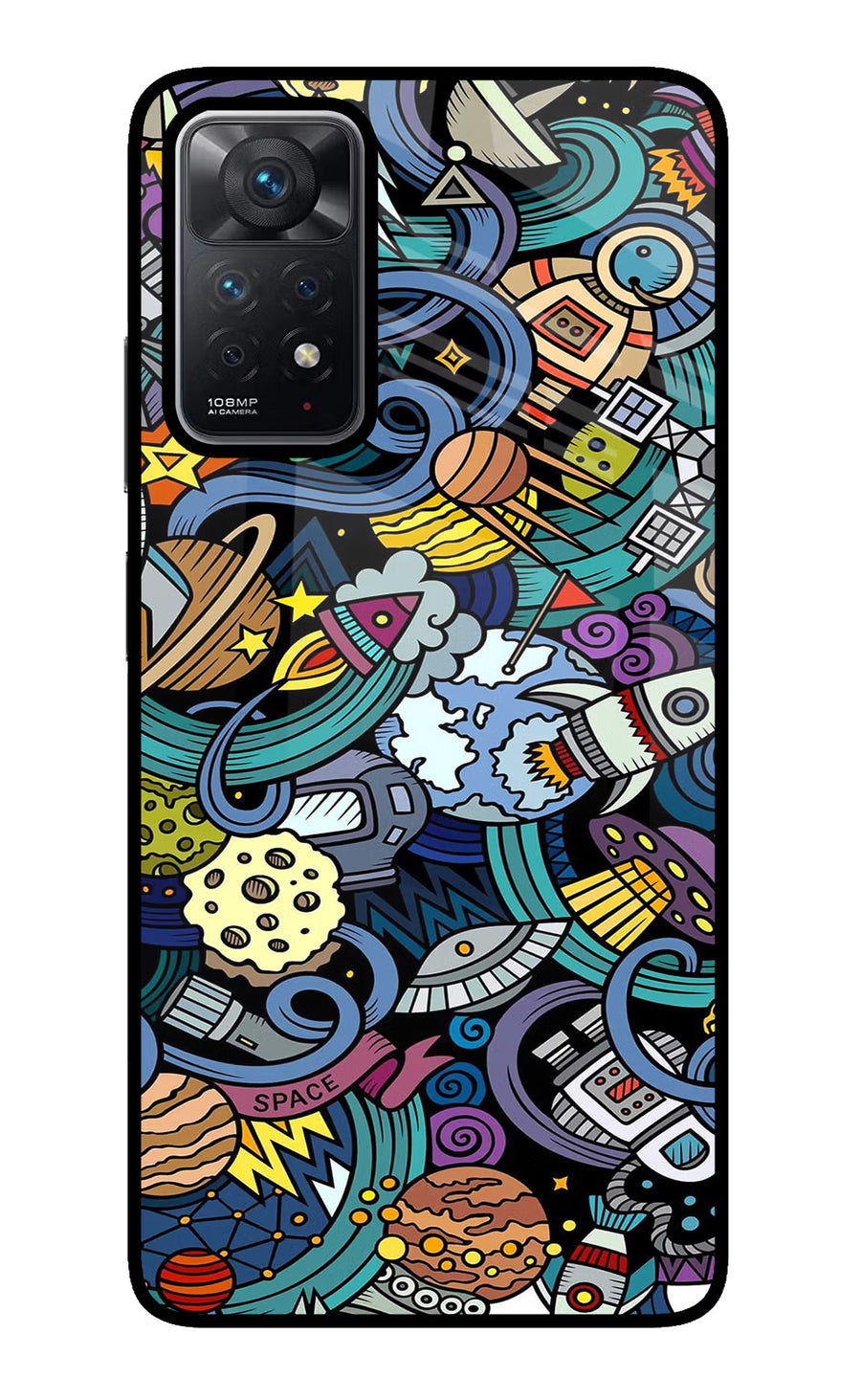 Space Abstract Redmi Note 11 Pro Back Cover, Glass case