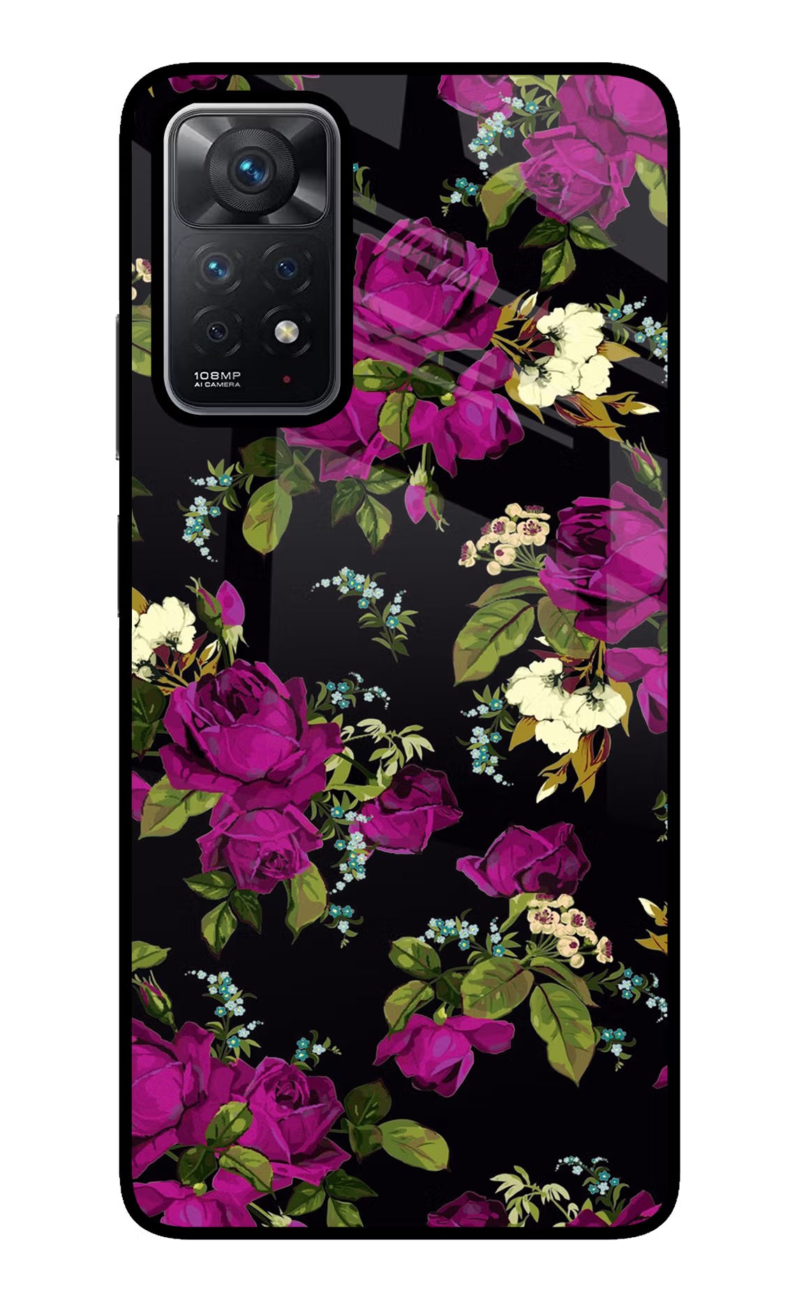 Flowers Redmi Note 11 Pro Glass Case Back Cover by Casekaro