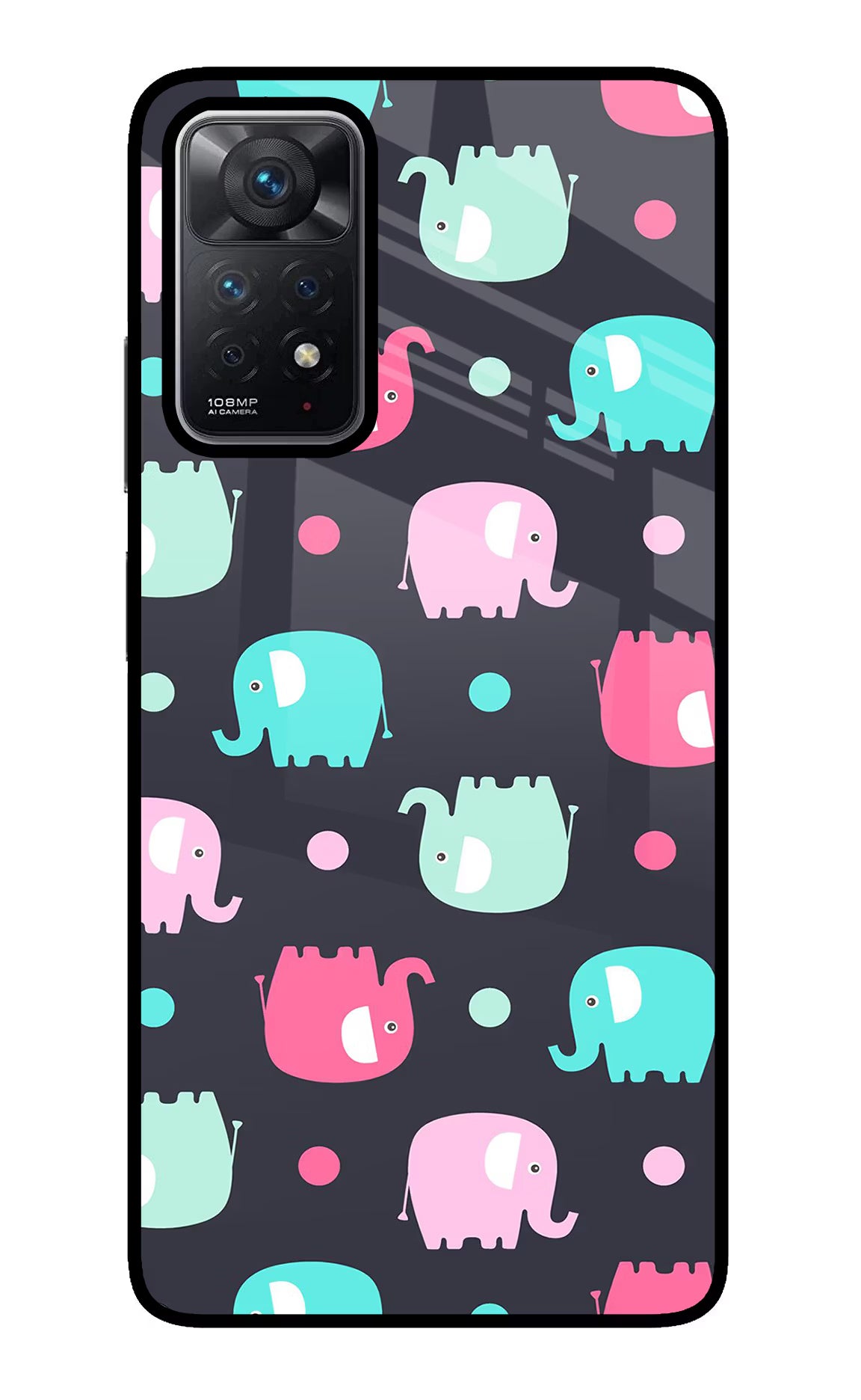 Elephants Redmi Note 11 Pro Glass Case Back Cover by Casekaro