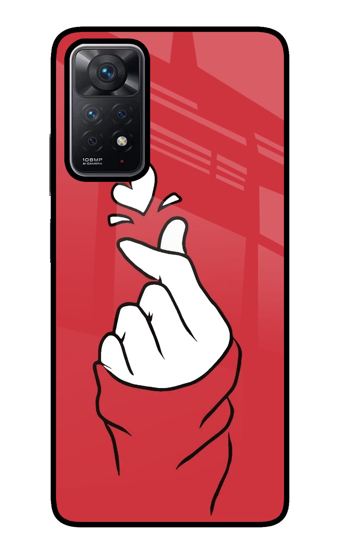 Korean Love Sign Redmi Note 11 Pro Glass Case Back Cover by Casekaro