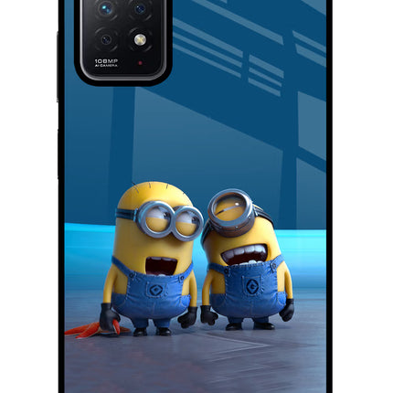 Minion Laughing Redmi Note 11 Pro Glass Case Back Cover by Casekaro