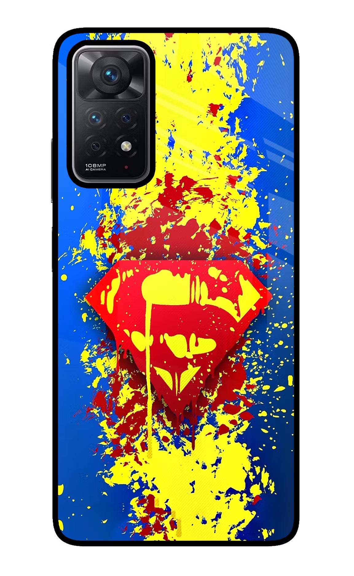 Superman logo Redmi Note 11 Pro Glass Case Back Cover by Casekaro