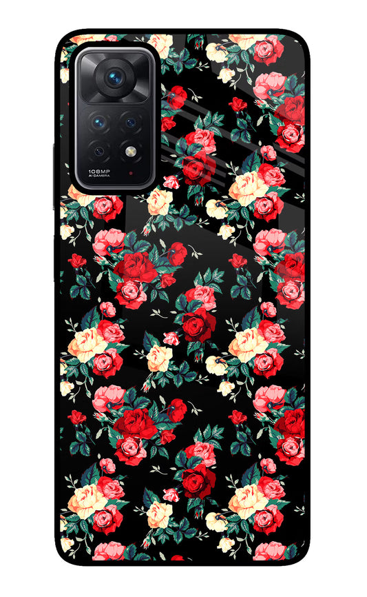Rose Pattern Redmi Note 11 Pro Glass Case