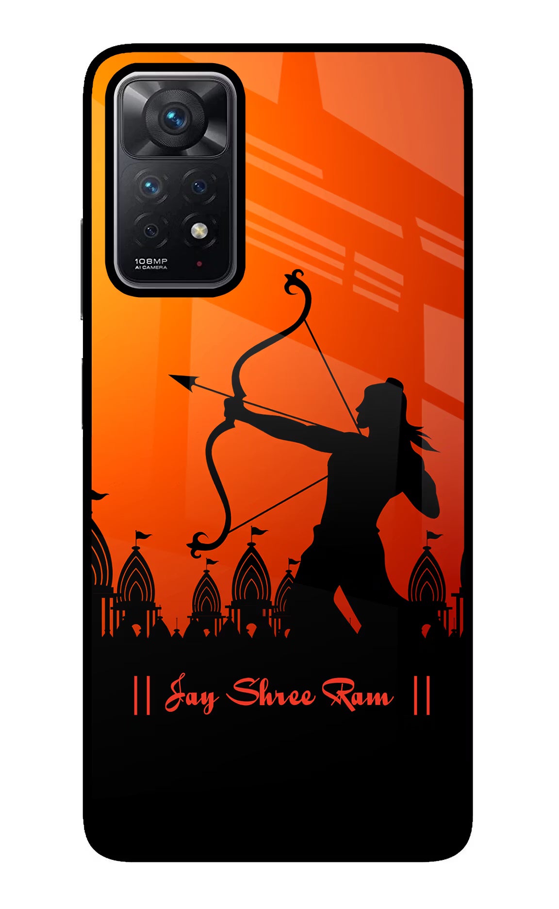Lord Ram - 4 Redmi Note 11 Pro Glass Case Back Cover by Casekaro