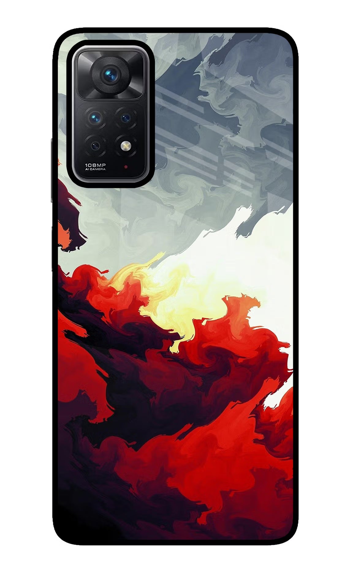 Fire Cloud Redmi Note 11 Pro Glass Case Back Cover by Casekaro