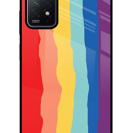 Rainbow Redmi Note 11 Pro Glass Case Back Cover by Casekaro