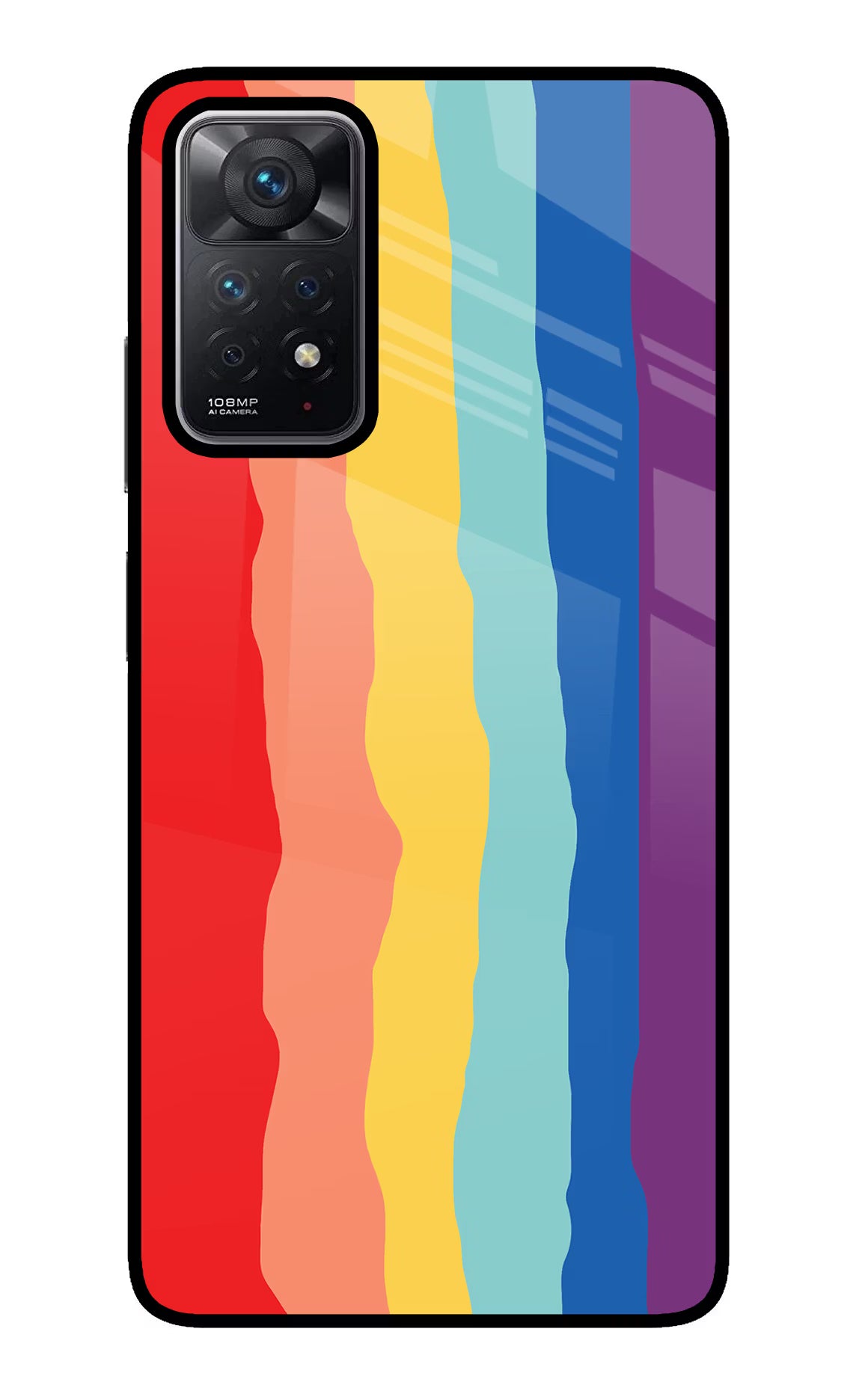 Rainbow Redmi Note 11 Pro Glass Case Back Cover by Casekaro