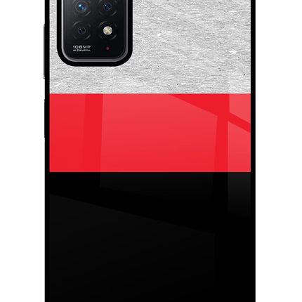 Tri Color Pattern Redmi Note 11 Pro Glass Case Back Cover by Casekaro