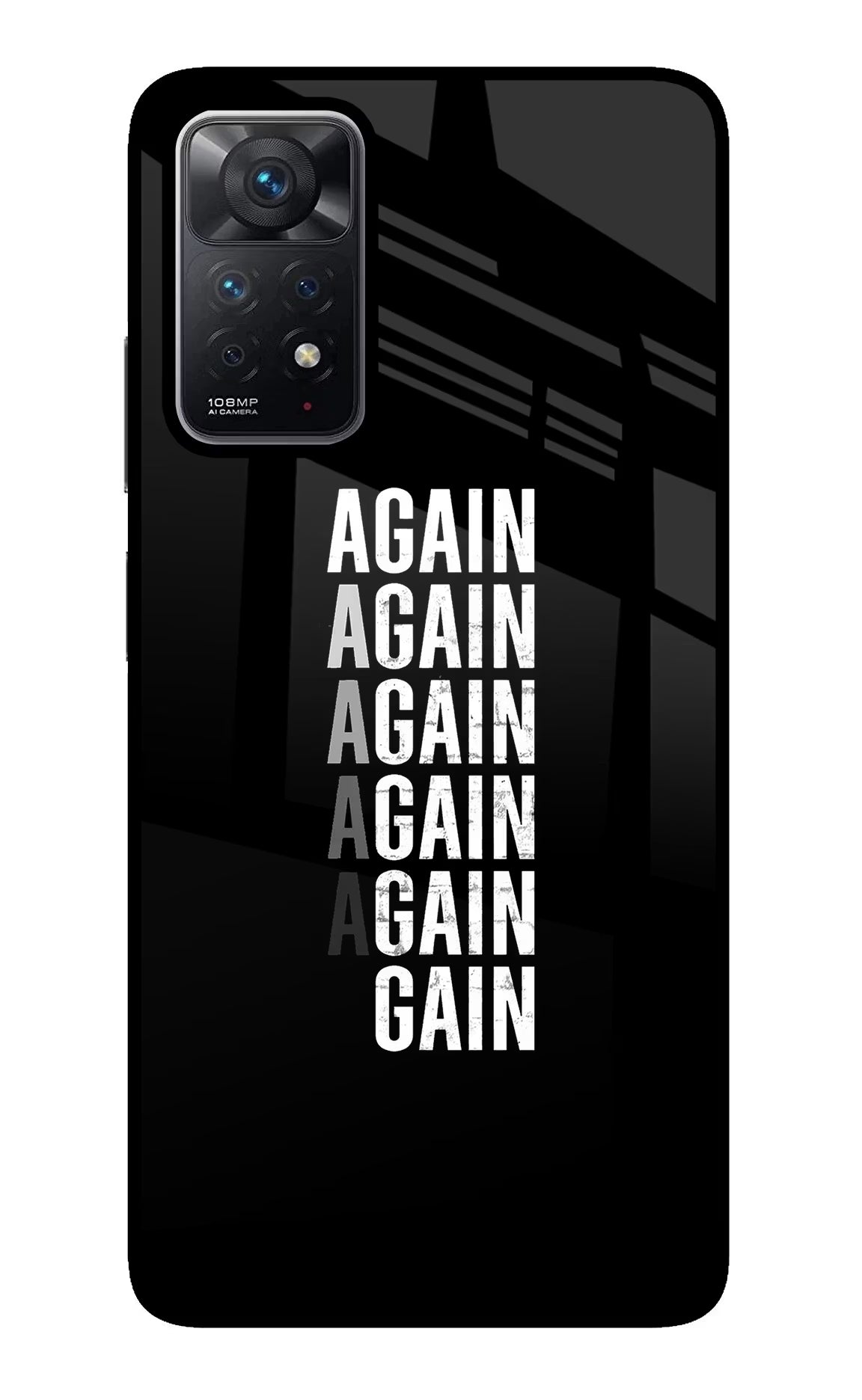 Again Again Gain Redmi Note 11 Pro Glass Case Back Cover by Casekaro