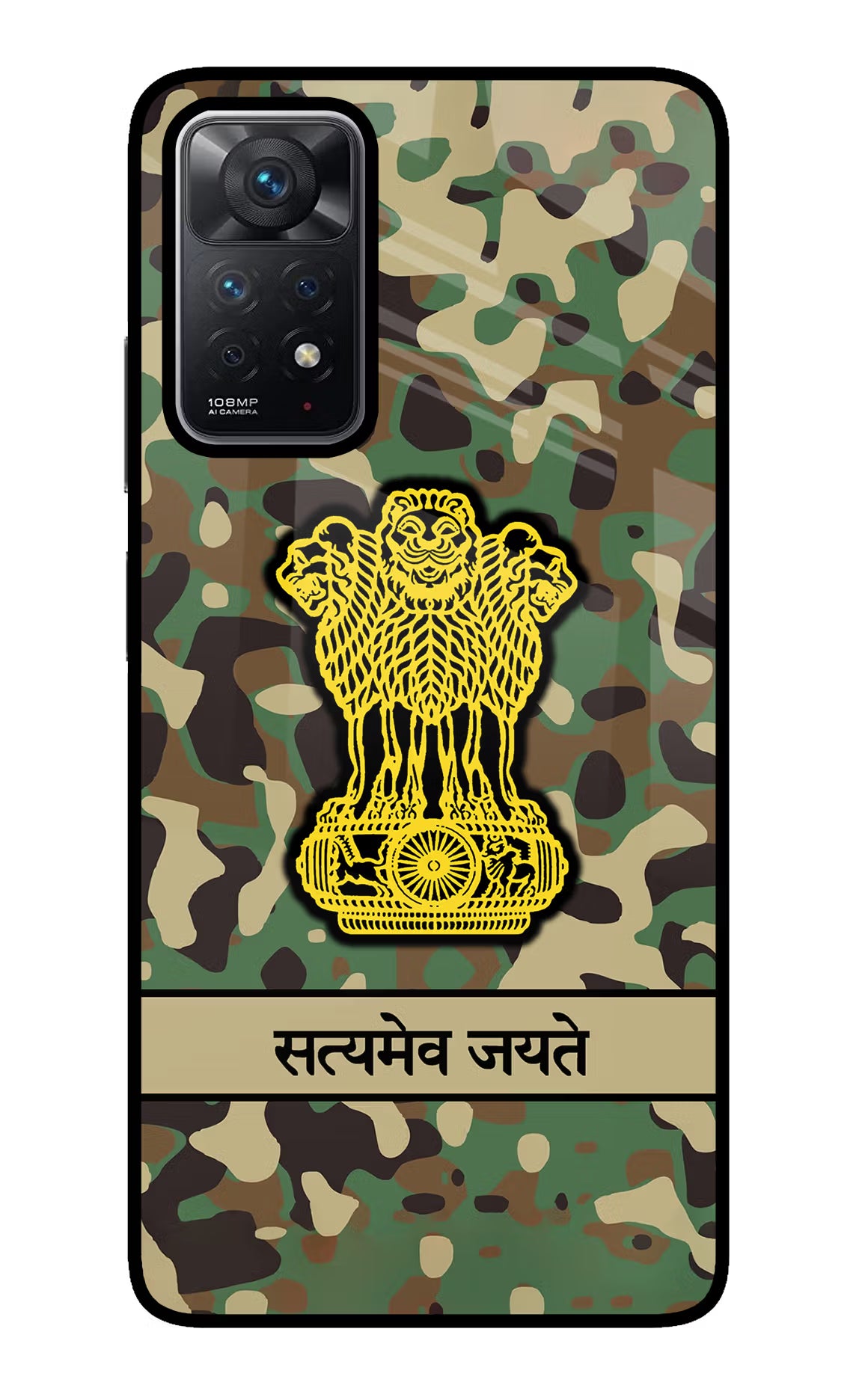 Satyamev Jayate Army Redmi Note 11 Pro Glass Case Back Cover by Casekaro