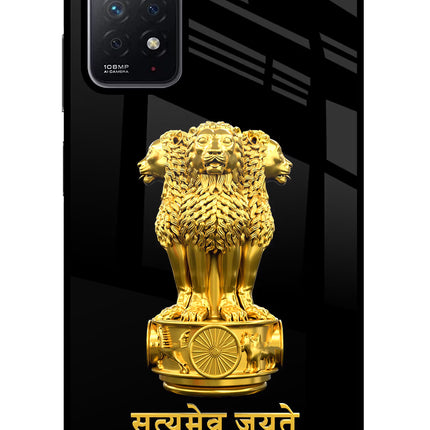 Satyamev Jayate Golden Redmi Note 11 Pro Glass Case