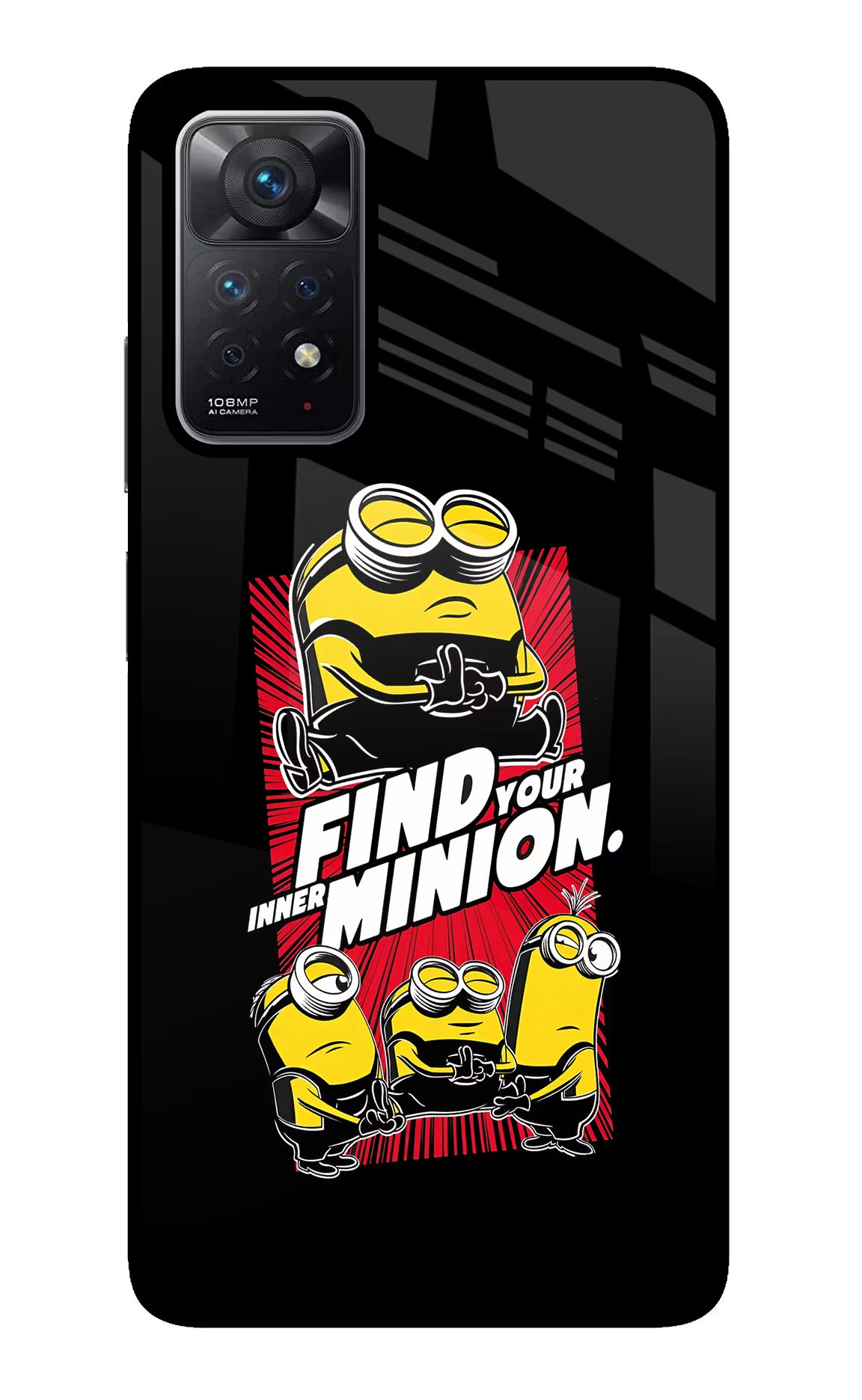 Find your inner Minion Redmi Note 11 Pro Glass Case Back Cover by Casekaro