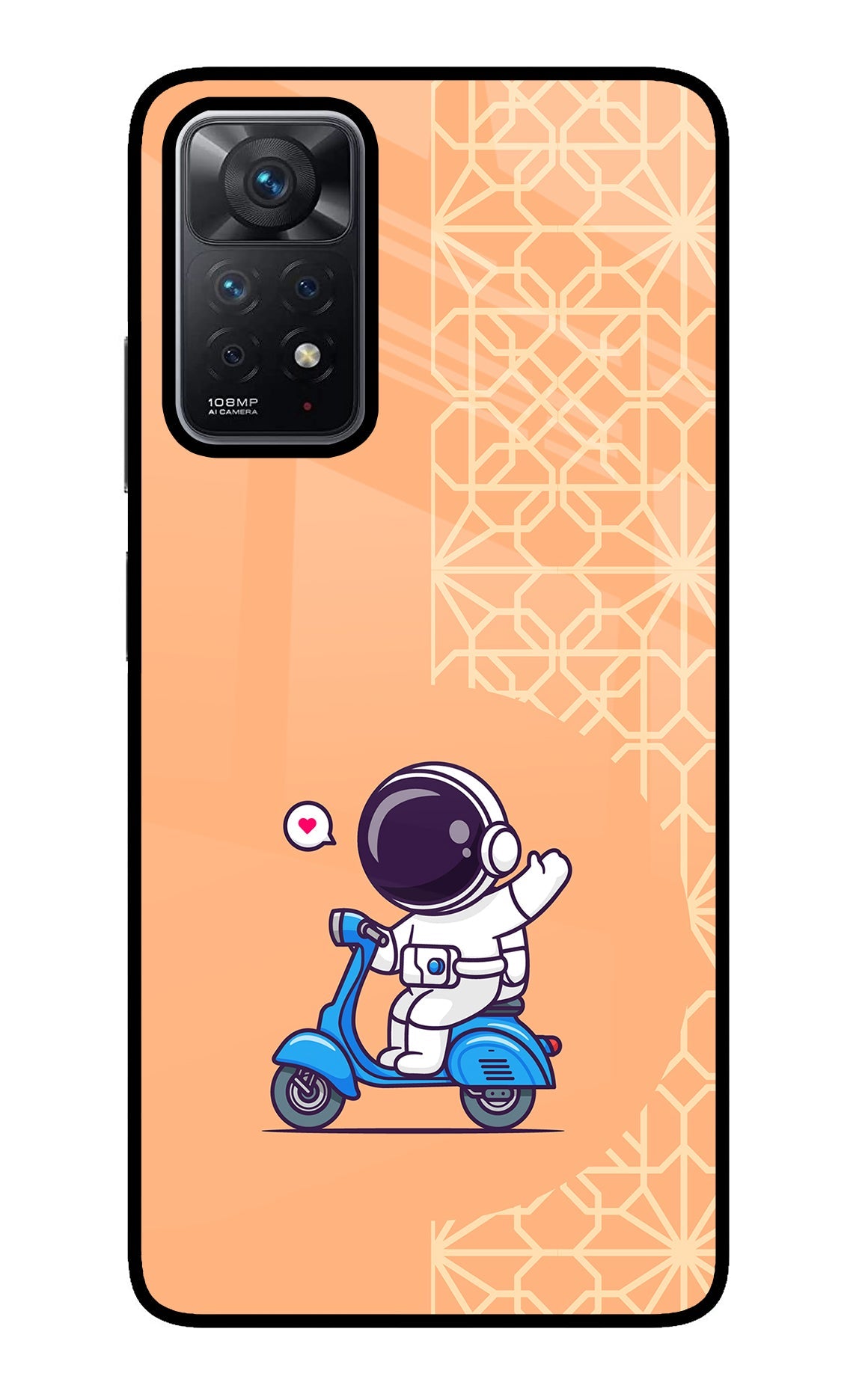 Cute Astronaut Riding Redmi Note 11 Pro Glass Case