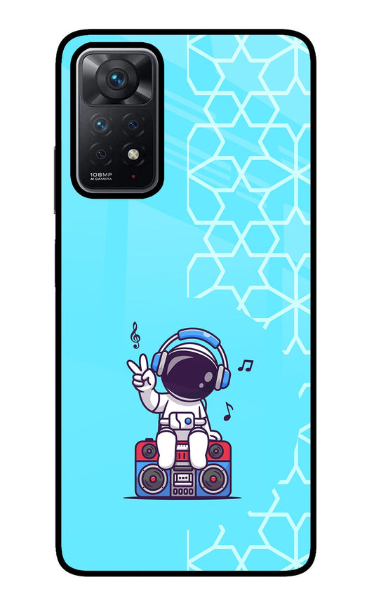Cute Astronaut Chilling Redmi Note 11 Pro Glass Case