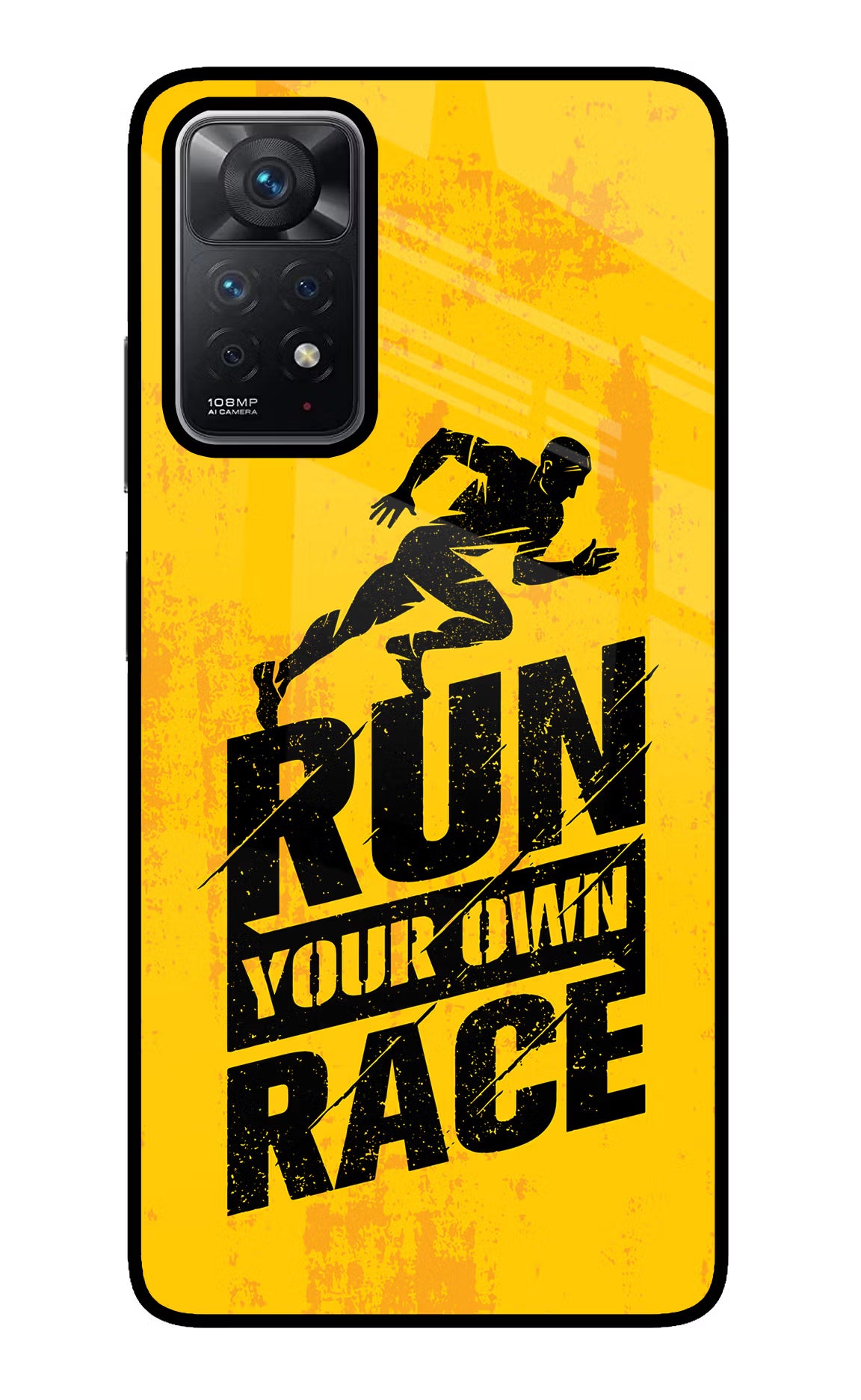 Run Your Own Race Redmi Note 11 Pro Glass Case Back Cover by Casekaro