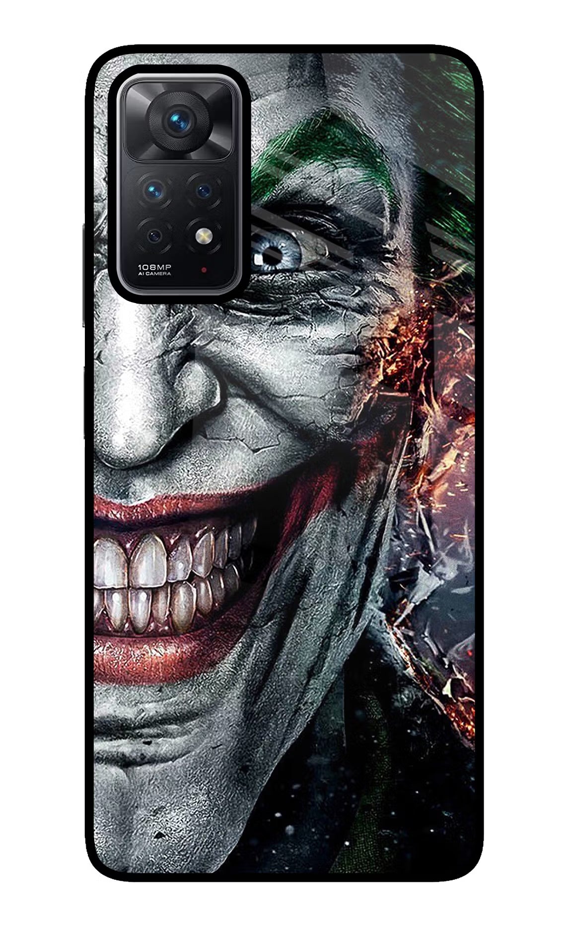 Joker Cam Redmi Note 11 Pro Glass Case Back Cover by Casekaro