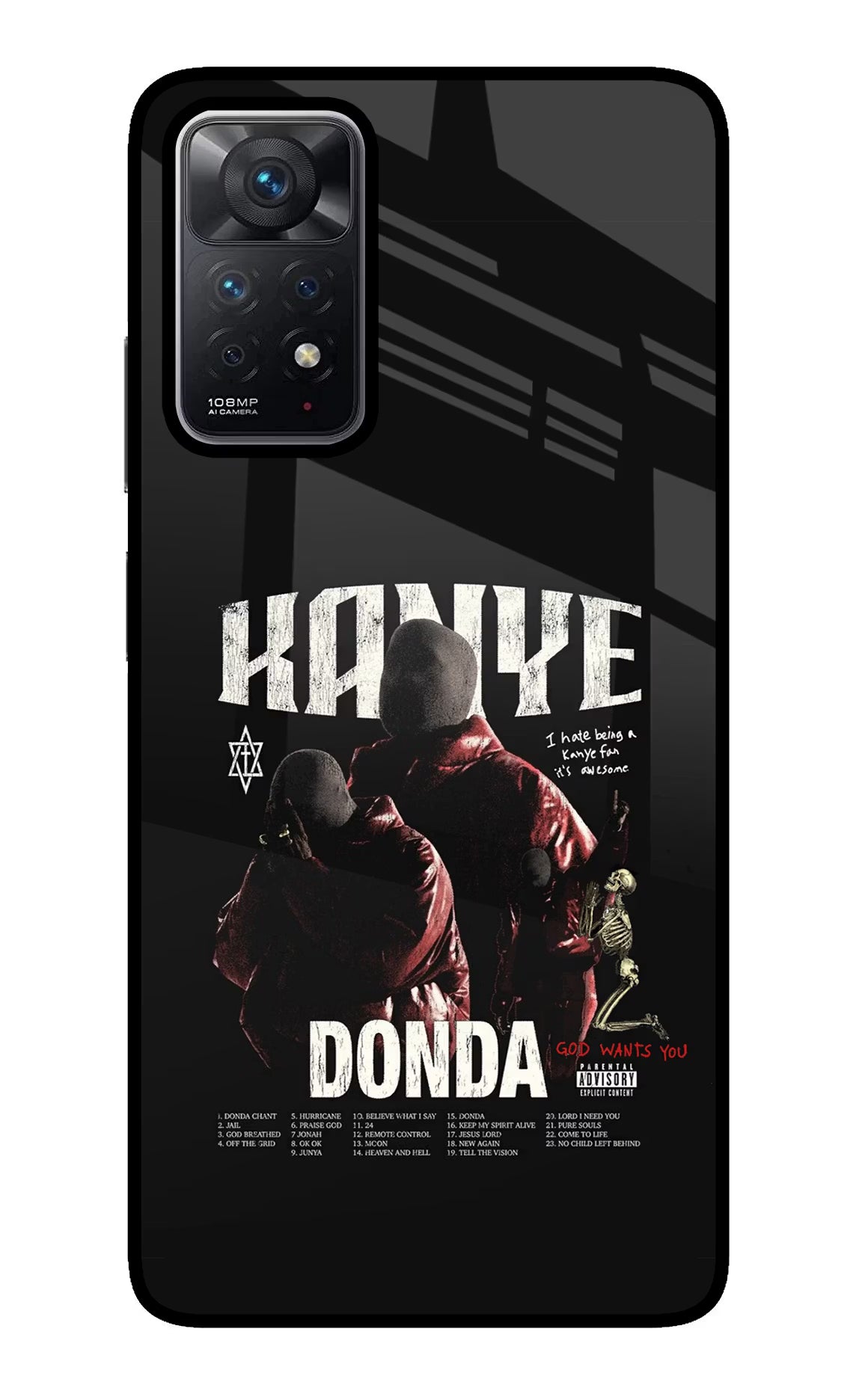 Donda Kanye West Redmi Note 11 Pro Glass Case Back Cover by Casekaro