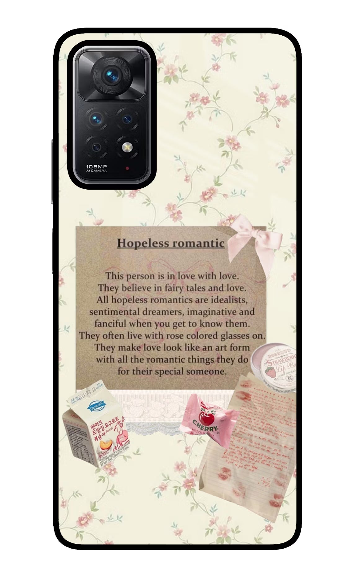 Hopeless Romantic Redmi Note 11 Pro Glass Case Back Cover by Casekaro