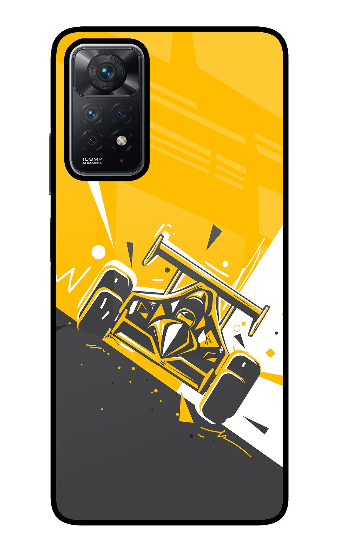 Track King Redmi Note 11 Pro Glass Case Back Cover by Casekaro