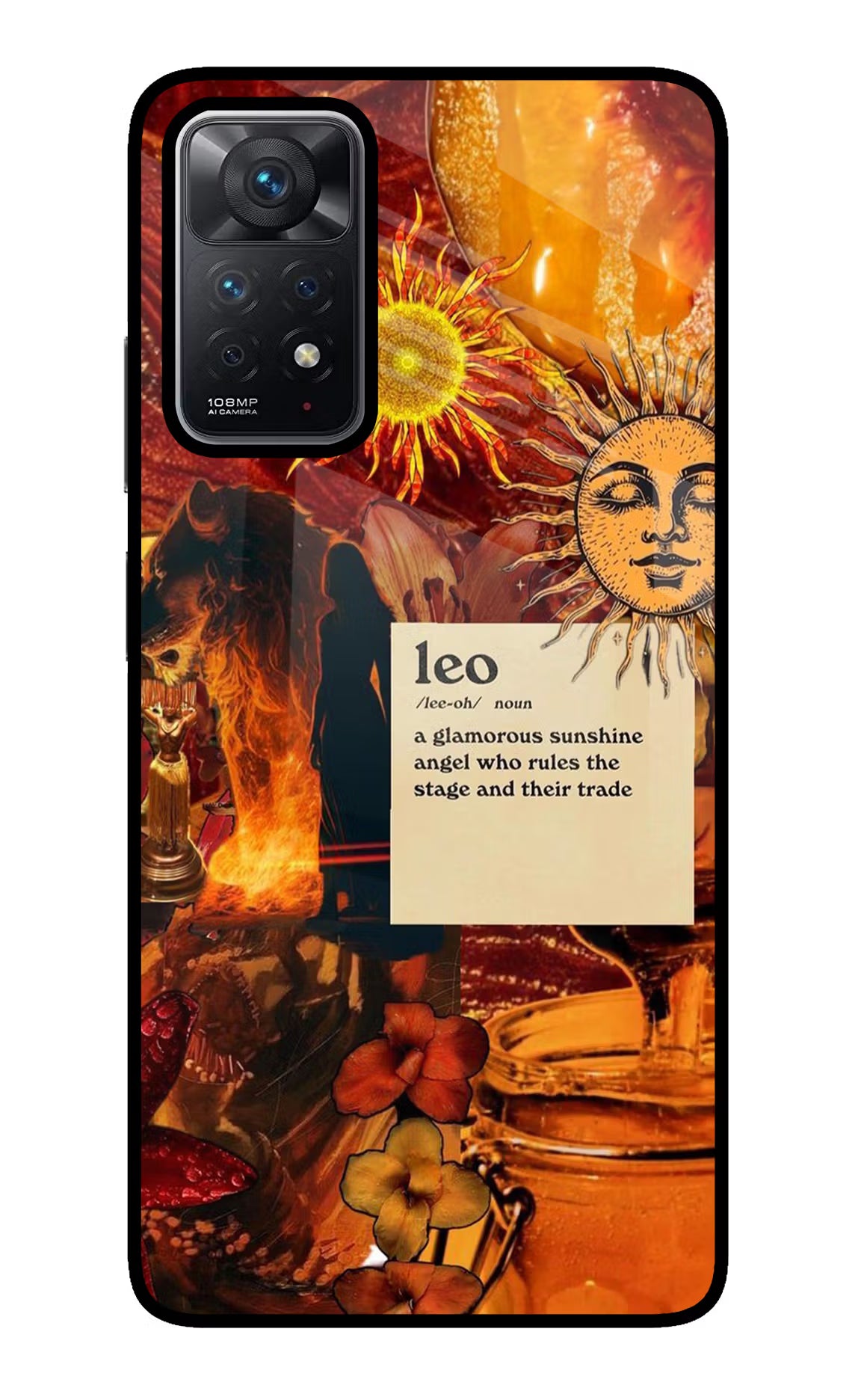Leo Zodiac Redmi Note 11 Pro Glass Case Back Cover by Casekaro