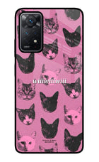 Pink Cats Redmi Note 11 Pro Glass Case Back Cover by Casekaro