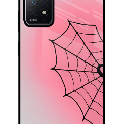 Pink Web Redmi Note 11 Pro Glass Case Back Cover by Casekaro