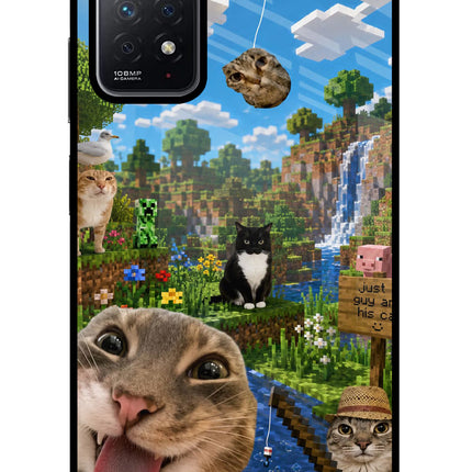 Minecraft Cat Chaos Redmi Note 11 Pro Glass Case