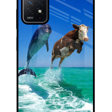 Dolphin vs Cow Redmi Note 11 Pro Glass Case