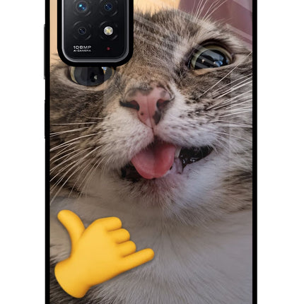 Silly Cat Call Redmi Note 11 Pro Glass Case