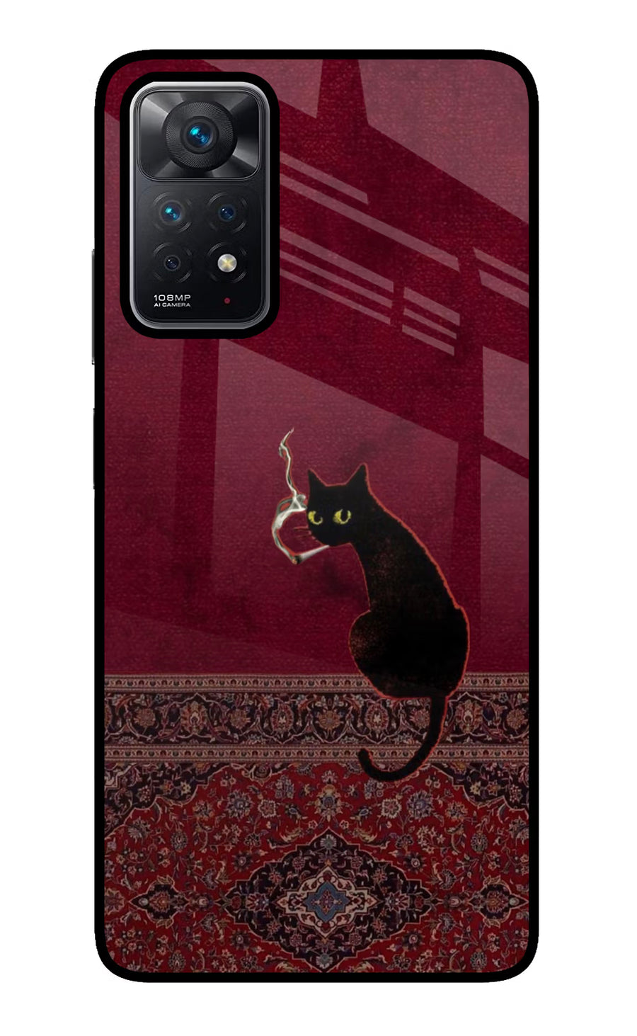 Midnight Cat Redmi Note 11 Pro Back Cover, Glass case