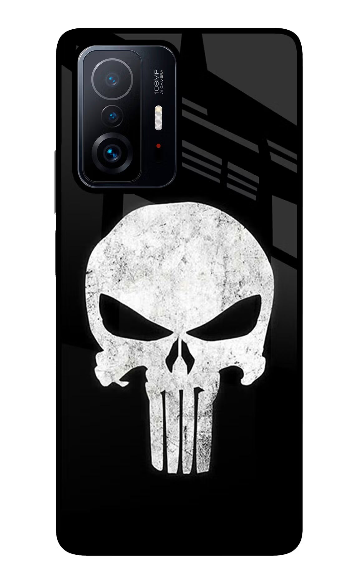Punisher Skull Mi 11T Pro 5G Glass Case Back Cover by Casekaro