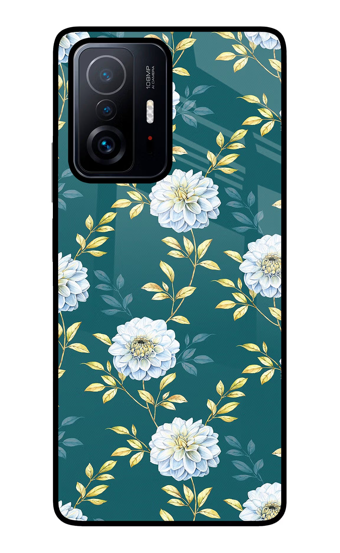 Flowers Mi 11T Pro 5G Glass Case Back Cover by Casekaro