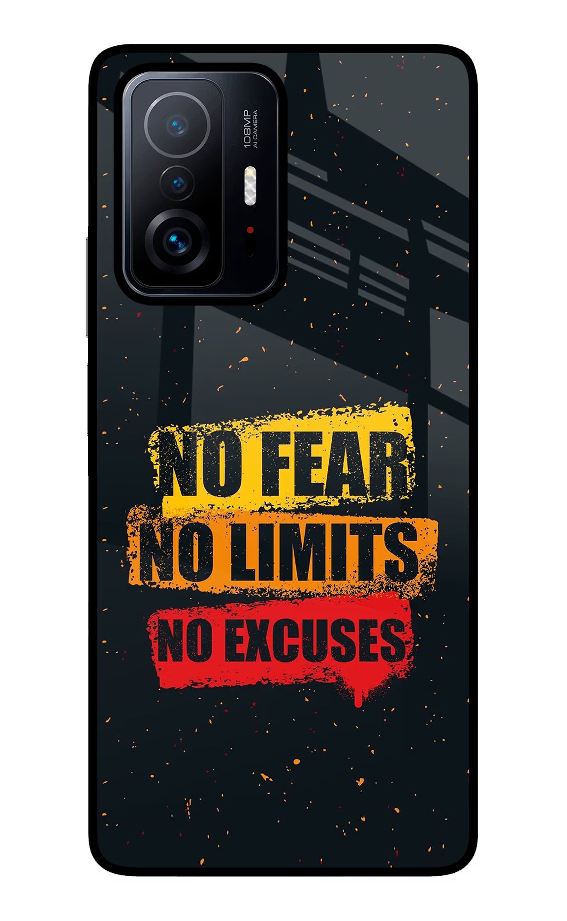 No Fear No Limits No Excuse Mi 11T Pro 5G Glass Case Back Cover by Casekaro