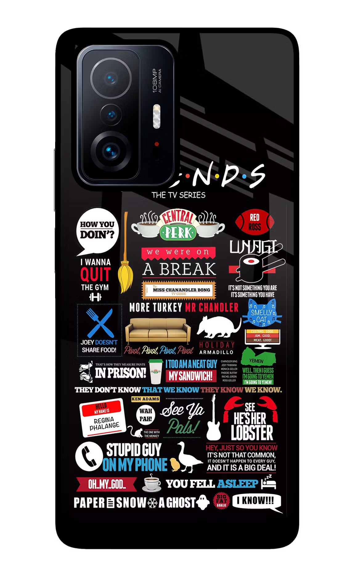 FRIENDS Mi 11T Pro 5G Glass Case Back Cover by Casekaro