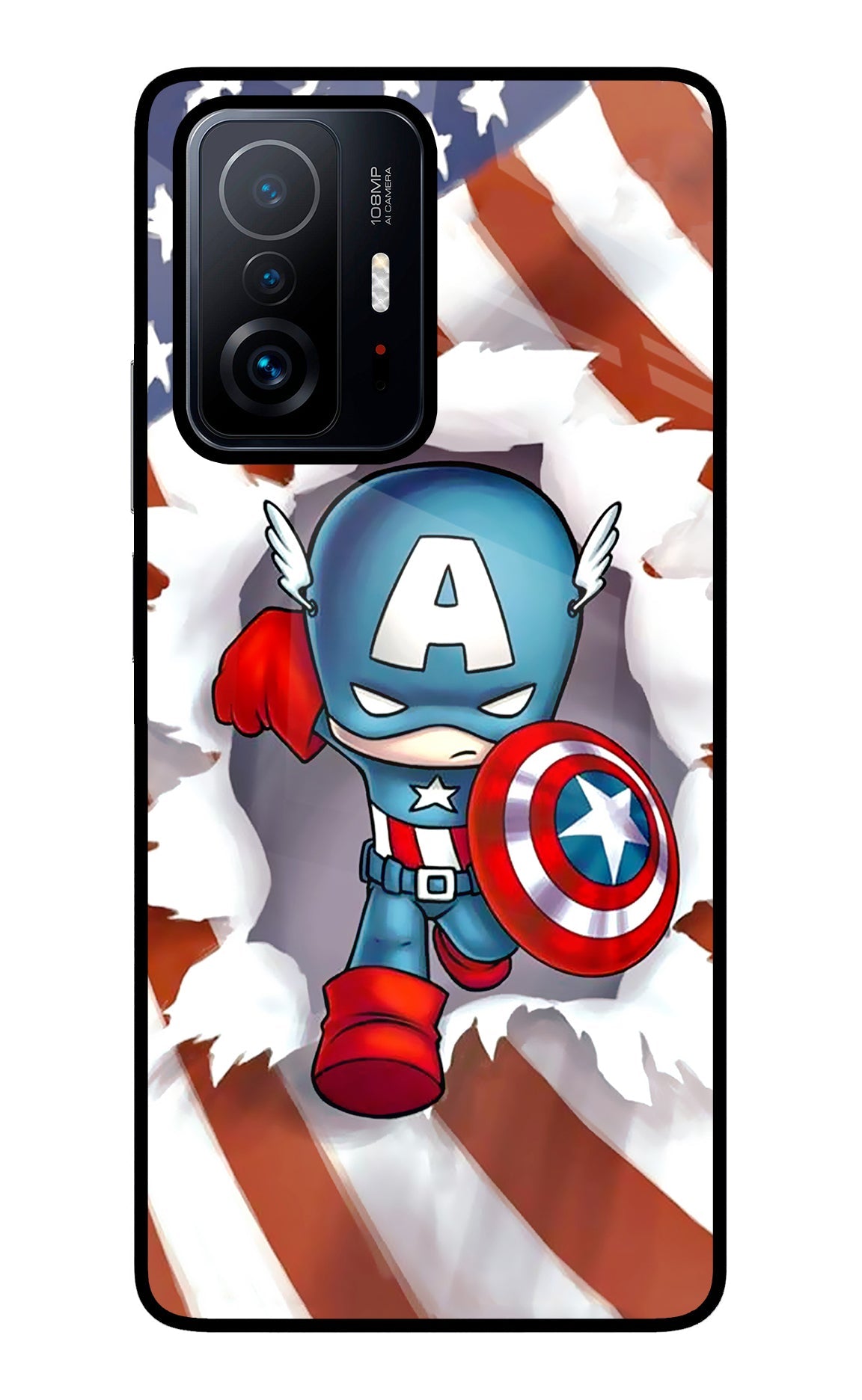 Captain America Mi 11T Pro 5G Glass Case