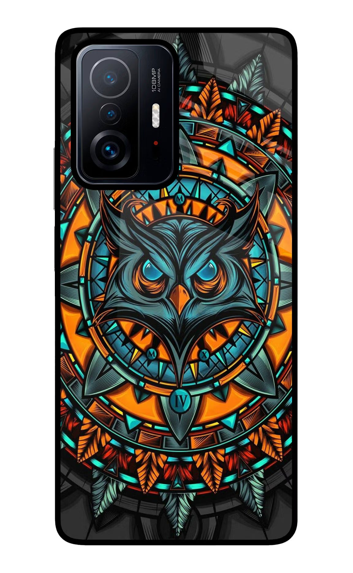 Angry Owl Art Mi 11T Pro 5G Glass Case Back Cover by Casekaro