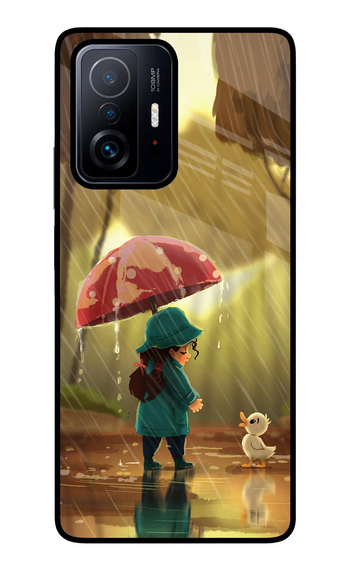 Rainy Day Mi 11T Pro 5G Glass Case Back Cover by Casekaro